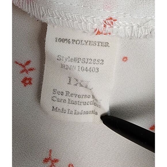 PEACH by BLU-PEPPER SLEEVELESS FLORAL TOP SIZE 1XL PEACH/WHITE - Picture 8 of 8